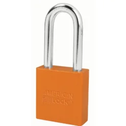 1-3/4in (44mm) Orange Solid Aluminum Rekeyable 6-Pin Tumbler Padlock with 2in (51mm) Shackle, Keyed Alike