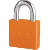 2in (51mm) Orange Solid Aluminum Rekeyable Pin Tumbler Padlock, Keyed Alike
