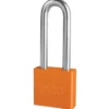 2in (51mm) Orange Solid Aluminum Rekeyable 6-Pin Tumbler Padlock with 3in (76mm) Shackle, Keyed Alike