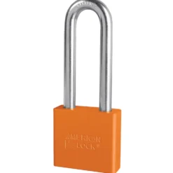 2in (51mm) Orange Solid Aluminum Rekeyable 6-Pin Tumbler Padlock with 3in (76mm) Shackle, Keyed Alike