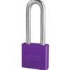 2in (51mm) Purple Solid Aluminum Rekeyable Pin Tumbler Padlock with 3in (76mm) Shackle, Keyed Alike