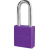 1-3/4in (44mm) Purple Solid Aluminum Rekeyable Pin Tumbler Padlock with 2in (51mm) Shackle, Keyed Alike