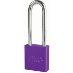 1-3/4in (44mm) Purple Solid Aluminum Rekeyable Pin Tumbler Padlock with 3in (76mm) Shackle, Keyed Alike