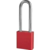 1-3/4in (44mm) Red Solid Aluminum Rekeyable 6-Pin Tumbler Padlock with 3in (76mm) Shackle