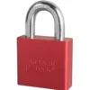 2in (51mm) Red Solid Aluminum Rekeyable Pin Tumbler Padlock, Keyed Alike