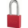 2in (51mm) Red Solid Aluminum Rekeyable 6-Pin Tumbler Padlock with 2in (51mm) Shackle, Keyed Alike