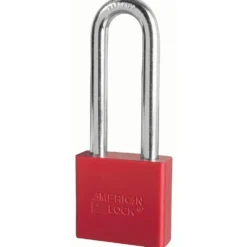2in (51mm) Red Solid Aluminum Rekeyable 6-Pin Tumbler Padlock with 3in (76mm) Shackle, Keyed Alike