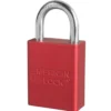 1-1/2in (38mm) Red Solid Aluminum Small Format Interchangeable Core Padlock, Keyed Alike