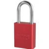 1-1/2in (38mm) Red Solid Aluminum Small Format Interchangeable Core Padlock with 1-1/2in (38mm) Shackle, Keyed Alike