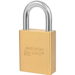 1-3/4in (44mm) Solid Brass Door Key Compatible Padlock with 1-1/8in (28mm) Shackle, Schlage C