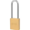 1-3/4in (44mm) Solid Brass Door Key Compatible Padlock with 3in (75mm) Shackle, No Cylinder