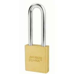 2in (51mm) Solid Brass Door Key Compatible Padlock with 3in (76mm) Shackle
