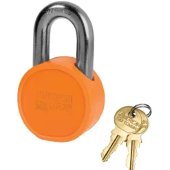 2in (51mm) Solid Steel Rekeyable Blade Tumbler Padlock, Orange Powder Coat Finish