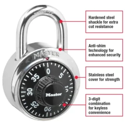 1-7/8in (48mm) Wide Combination Dial Padlock
