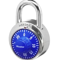 1-7/8in (48mm) Wide Combination Dial Padlock; Blue Dial
