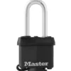 1-9/16in (40mm) Wide Covered Laminated Steel Pin Tumbler Padlock, Black, with 2in (51mm) Shackle, Keyed Alike