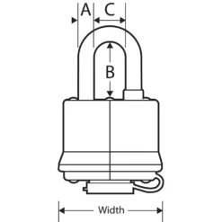1-9/16in (40mm) Wide Covered Laminated Steel Pin Tumbler Padlock, Black, with 2in (51mm) Shackle, Keyed Alike