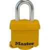 1-9/16in (40mm) Wide Covered Laminated Steel Pin Tumbler Padlock, Yellow, Keyed Alike