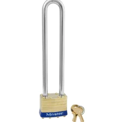 1-3/4in (44mm) Wide Laminated Brass Pin Tumbler Padlock with 5-3/4in (15cm) Shackle, Keyed Alilke