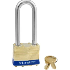 1-3/4in (44mm) Wide Laminated Brass Pin Tumbler Padlock with 2-1/2in (64mm) Shackle, Keyed Alike