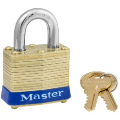 1-9/16in (40mm) Wide Laminated Brass Pin Tumbler Padlock