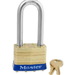 2in (51mm) Wide Laminated Brass Pin Tumbler Padlock with 2-1/2in (64mm Shackle, Keyed Alike