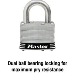 2in (51mm) Wide Laminated Stainless Steel Pin Tumbler Padlock