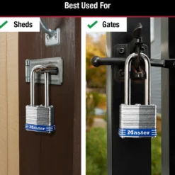 1-9/16in (40mm) Wide Laminated Steel Pin Tumbler Padlock with 2in (51mm) Shackle