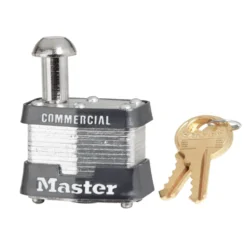 1-9/16in (40mm) Wide Laminated Steel Pin Tumbler Vending and Meter Padlock, Keyed Alike