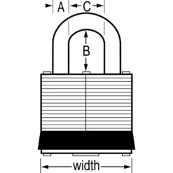 2in (51mm) Wide Laminated Steel Pin Tumbler Padlock
