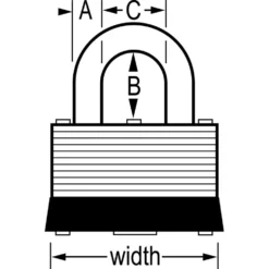 1-1/2in (38mm) Wide Laminated Steel Warded Padlock; 2-Pack