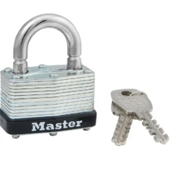 1-3/4in (44mm) Wide Laminated Steel Warded Padllock, Breakaway Shackle, Keyed Alike