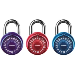 1-7/8in (48mm) Wide LETTER Combination Dial Padlock with Aluminum Cover; Assorted Colors