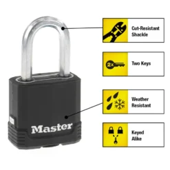 1-7/8in (48mm) Wide Magnum® Covered Laminated Steel Padlock with 1-1/2in (38mm) Shackle; 2-Pack