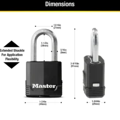 1-7/8in (48mm) Wide Magnum® Covered Laminated Steel Padlock with 1-1/2in (38mm) Shackle; 2-Pack
