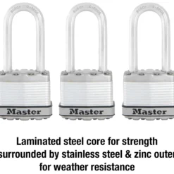 1-3/4in (44mm) Wide Magnum® Laminated Steel Padlock with 2in (51mm) Shackle; 3-Pack