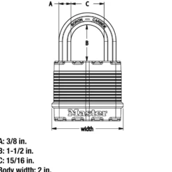 2in (51mm) Wide Magnum® Laminated Steel Padlock with 1-1/2in (38mm) Shackle; 2-Pack