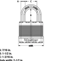 2-1/2in (64mm) Wide Magnum® Laminated Steel Padlock