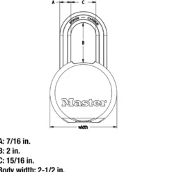 2-1/2in (64mm) Wide Magnum® Solid Steel Body Padlock with 2in (51mm) Shackle