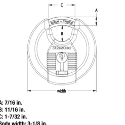 3-1/8in (79mm) Wide Magnum® Stainless Steel Discus Padlock with Shrouded Shackle