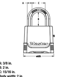 2in (51mm) Wide Magnum® Zinc Die-Cast Body Padlock with 2in (51mm) Shackle; Set Your Own Combination