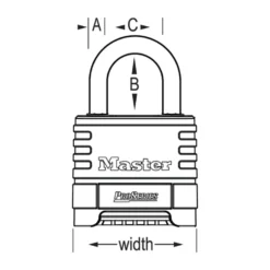2-1/4in (57mm) Wide ProSeries® Brass Resettable Combination Padlock