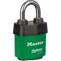 2-1/8in (54mm) Wide ProSeries® Weather Tough® Laminated Steel Rekeyable Pin Tumbler Padlock, Keyed Alike, Green