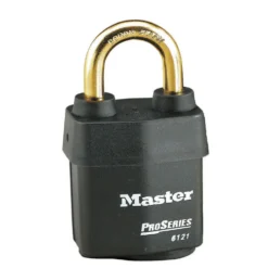 2-1/8in (54mm) Wide ProSeries® Weather Tough® Laminated Steel Rekeyable Pin Tumbler Padlock, Brass Shackle, Keyed Alike