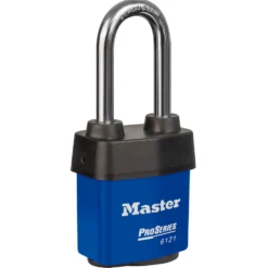 2-1/8in (54mm) Wide ProSeries® Weather Tough® Laminated Steel Rekeyable Pin Tumbler Padlock with 2-1/2in (64mm) Shackle, Keyed Alike, Blue