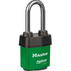 2-1/8in (54mm) Wide ProSeries® Weather Tough® Laminated Steel Rekeyable Pin Tumbler Padlock with 2-1/2in (64mm) Shackle, Keyed Alike, Green