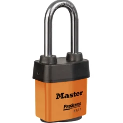 2-1/8in (54mm) Wide ProSeries® Weather Tough® Laminated Steel Rekeyable Pin Tumbler Padlock with 2-1/2in (64mm) Shackle, Keyed Alike, Orange