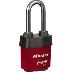 2-1/8in (54mm) Wide ProSeries® Weather Tough® Laminated Steel Rekeyable Pin Tumbler Padlock with 2-1/2in (64mm) Shackle, Keyed Alike, Red