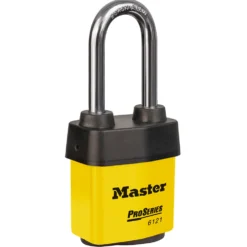 2-1/8in (54mm) Wide ProSeries® Weather Tough® Laminated Steel Rekeyable Pin Tumbler Padlock with 2-1/2in (64mm) Shackle, Keyed Alike, Yellow