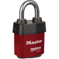 2-1/8in (54mm) Wide ProSeries® Weather Tough® Laminated Steel Rekeyable Pin Tumbler Padlock, Keyed Alike, Red